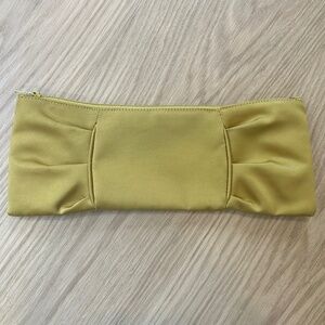Brontibay Paris - Mustard Yellow Satin Bow Clutch Purse with Zip